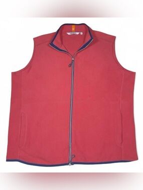 NWOT! Peter Millar Full-zip Fleece Vest Pink & Navy Men’s Size XL Golf Outdoors
